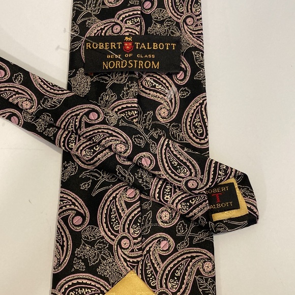 Robert Talbott Best of Class Tie Black with Pink Paisley - Picture 4 of 9